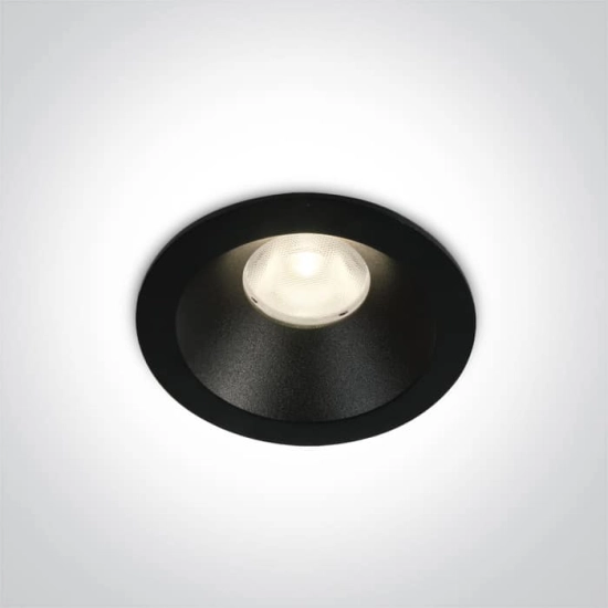 kinkiecik.pl Armu 10108D/B/W czarny wpust COB LED 3000K 8W dark light; nieściemnialny zasilacz LED w zestawie ONE LIGHT