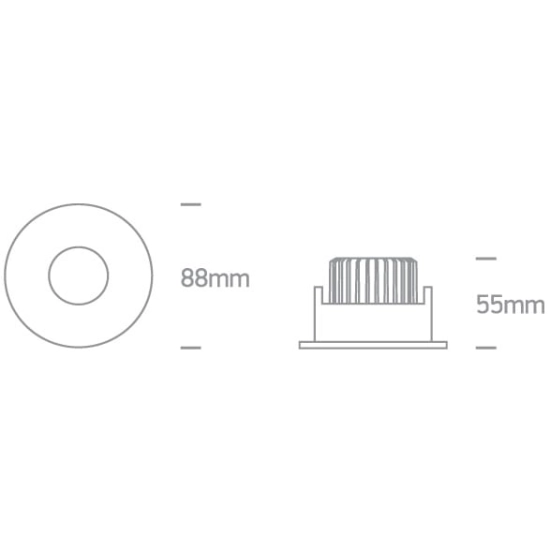 Kinkiecik.pl Anarita 10108H/B/W czarny wpust COB LED IP54 3000K 8W dark light; nieściemnialny zasilacz LED w zestawie ONE LIGHT