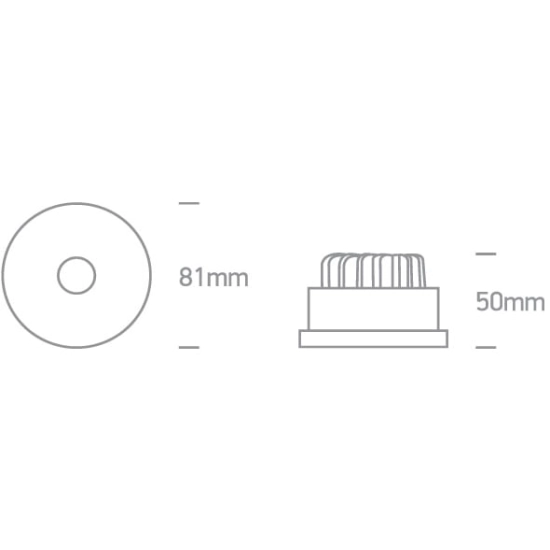 Kinkiecik.pl Skalia 10108R/B/W czarny wpust COB LED 3000K 8W; nieściemnialny zasilacz LED w komplecie ONE LIGHT