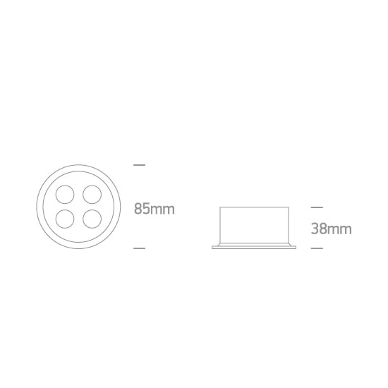Oprawa podtynkowa The Mirror Dark Light Range 10110H/W/W ONE LIGHT