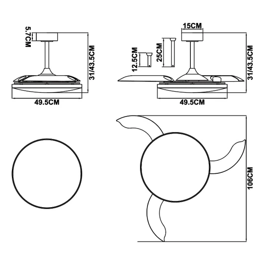 Wentylator sufitowy LED Mantra Slim Fan 9007MA - zdjęcie dodatkowe 6
