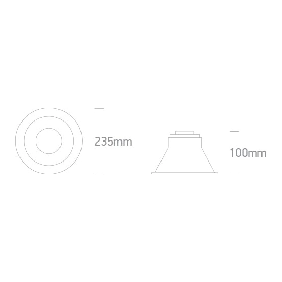 kinkiecik.pl Wpust Corlu 3 10125TD/W/C biały downlight LED 25W IP54 4000K 230V dark light; w komplecie z zasilaczem 600mA ONE LIGHT