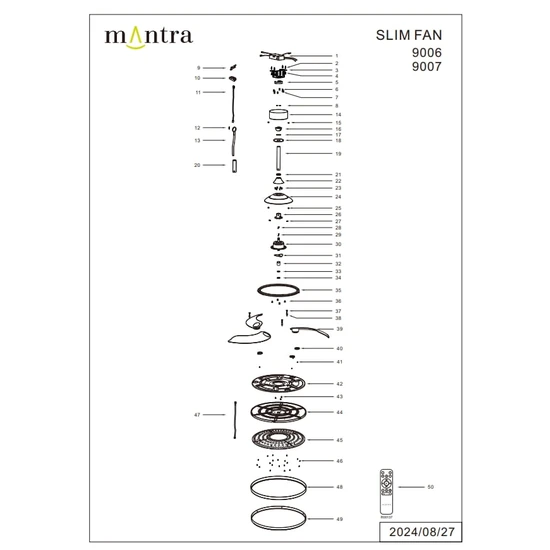Wentylator sufitowy LED Mantra Slim Fan Mini 9008MA - zdjęcie dodatkowe 5