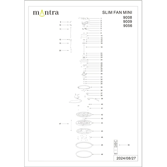 Wentylator sufitowy LED Mantra Slim Fan Mini 9056MA - zdjęcie dodatkowe 5