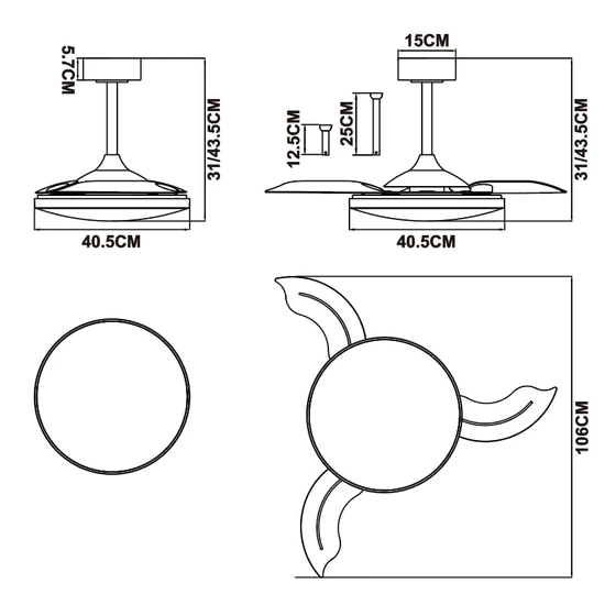 Wentylator sufitowy LED Mantra Slim Fan Mini 9056MA - zdjęcie dodatkowe 6