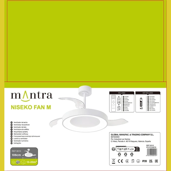 Wentylator sufitowy Mantra Niseko Fan M 9010MA - zdjęcie dodatkowe 9