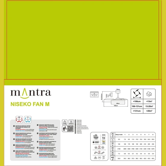 Wentylator sufitowy Mantra Niseko Fan M 9011MA - zdjęcie dodatkowe 7