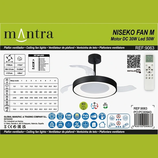Wentylator sufitowy Mantra Niseko Fan M 9063MA - zdjęcie dodatkowe 8