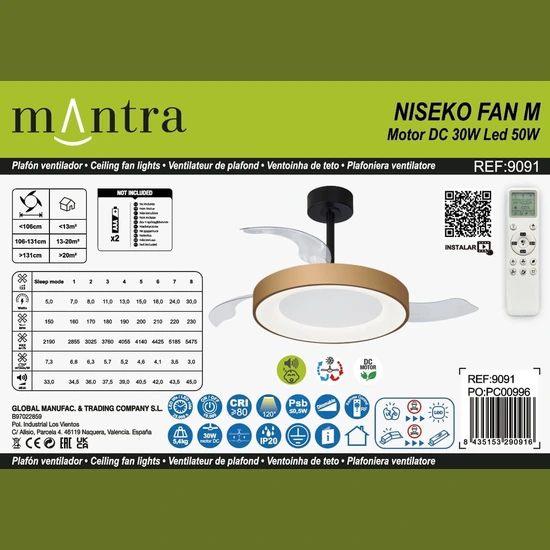 Wentylator sufitowy Mantra Niseko Fan M 9091MA - zdjęcie dodatkowe 8