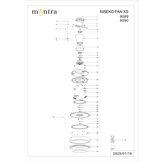 Wentylator sufitowy Mantra Niseko Fan XS 9090MA - zdjęcie dodatkowe 5