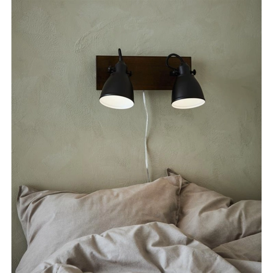 kinkiecik.pl Kinkiet NATIVE Wall 2L Brown/Black 108213 Markslojd