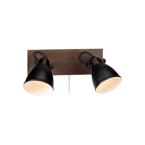 kinkiecik.pl Kinkiet NATIVE Wall 2L Brown/Black 108213 Markslojd