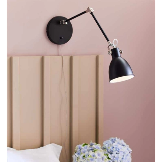 kinkiecik.pl Kinkiet HOUSE Wall 1L Black/Steel 108250 Markslojd