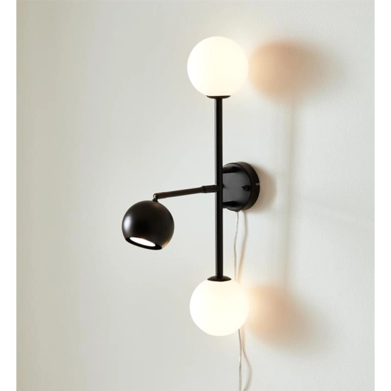 kinkiecik.pl Kinkiet BESIDE Wall 3L Black/White 108255 Markslojd