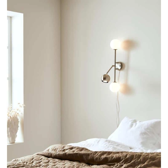 kinkiecik.pl Kinkiet BESIDE Wall 3L Steel/White 108256 Markslojd