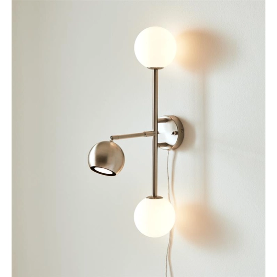 kinkiecik.pl Kinkiet BESIDE Wall 3L Steel/White 108256 Markslojd