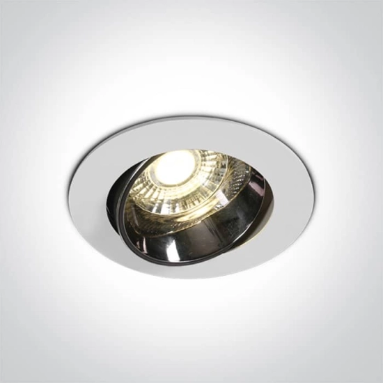 kinkiecik.pl Ptolemaida 11110E/W/W biały wpust z odbłyśnikiem ciemny chrom COB LED 3000K 10W; nieściemnialny zasilacz LE