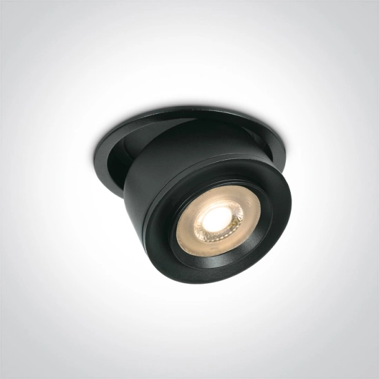 11115G/B/W BLACK RECESSED COB 15W WW IP20 15-45deg ADJUSTABLE 230V HONEYCOMB One Light