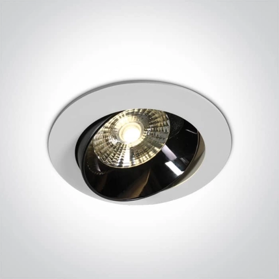 kinkiecik.pl Ekali 11120E/W/W biały wpust z odbłyśnikiem ciemny chrom COB LED 3000K 20W; nieściemnialny zasilacz LED w z