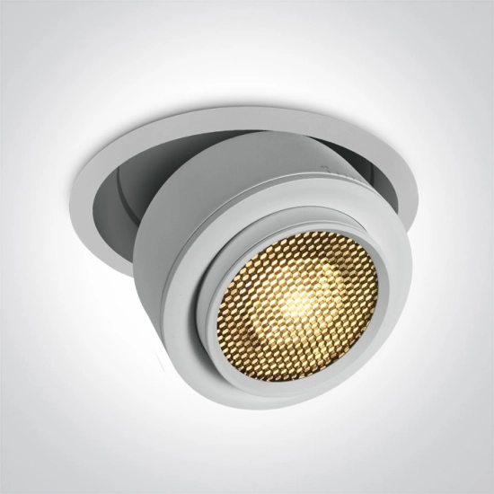 11128G/W/W WHITE RECESSED COB 28W WW IP20 15-45deg ADJUSTABLE 230V HONEYCOMB One Light