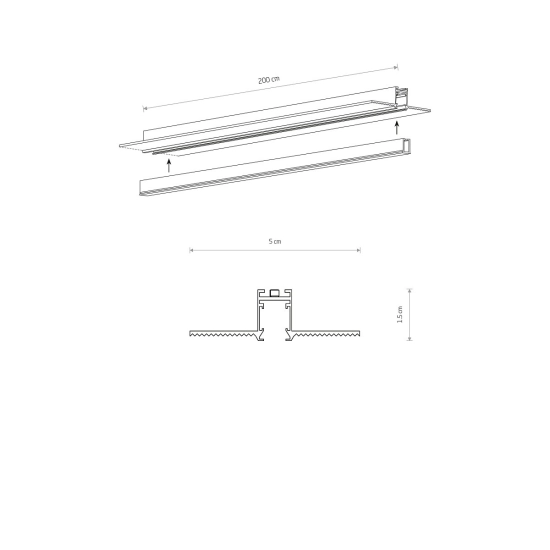 1-obwodowy podtynkowy szynoprzewód niskonapięciowy NANO-LVM RECESSED TRACK 2M 11731 Nowodvorski - zdjęcie dodatkowe 1