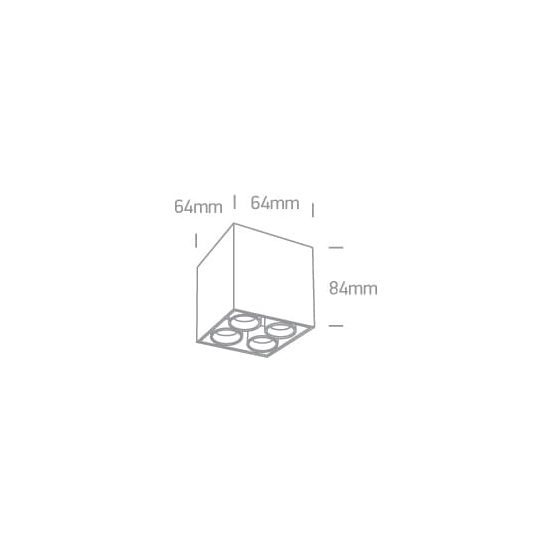 kinkiecik.pl Filona 4 12406C/B/W czarna oprawa sufitowa SMD LED 10W 3000K dark light; zasilacz LED 700mA w zestawie ONE LIGHT