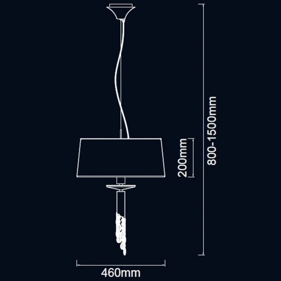 Lampa wisząca Mantra Tiffany Chrome 3858MA - zdjęcie dodatkowe 2