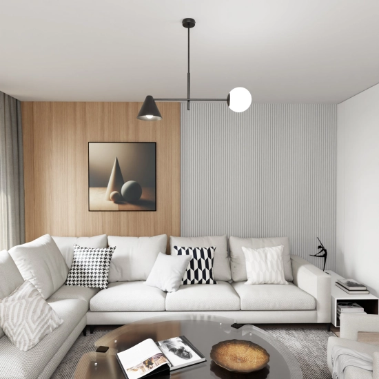 Żyrandol HERMES 2 BLACK 1347/2 EMIBIG Lighting
