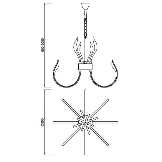 Lampa wisząca Mantra Versailles 5561MA - zdjęcie dodatkowe 2