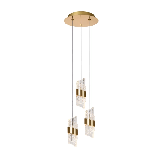KLIGANDE Lampa wisząca Ø 25 cm LED Dim. 3x8W 2700K złoty mat / mosiądz 13496/21/02 Lucide - zdjęcie produktu