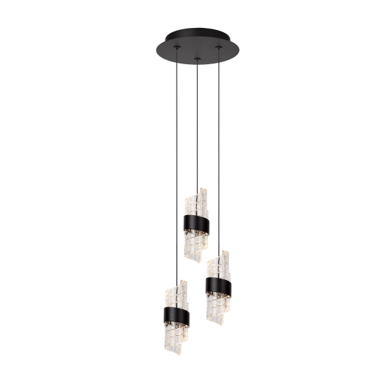 KLIGANDE Lampa wisząca Ø 25 cm LED Dim. 3x8W 2700K czarny 13496/21/30 Lucide - zdjęcie produktu