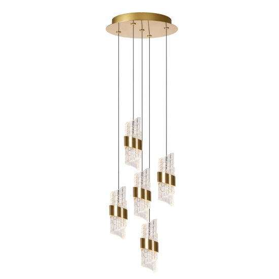 KLIGANDE Lampa wisząca Ø 30 cm LED Dim. 5x8W 2700K złoty mat / mosiądz 13496/36/02 Lucide - zdjęcie produktu