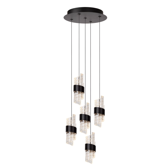 KLIGANDE Lampa wisząca Ø 30 cm LED Dim. 5x8W 2700K czarny 13496/36/30 Lucide - zdjęcie produktu