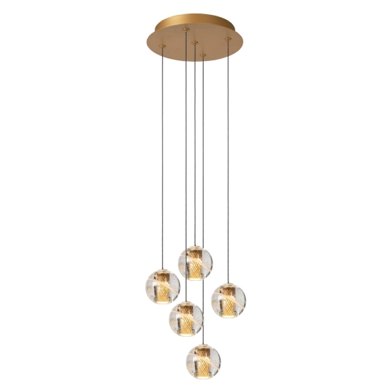 DILENKO Lampa wisząca Ø 31 cm LED 5x3,5W 2700K złoty mat / mosiądz 13497/15/02 Lucide - zdjęcie produktu