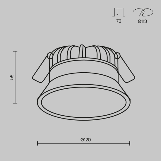 Lampa wpuszczana Okno 3000-4000-6000K 1x12W 100° DL055-12W3-4-6K-W Maytoni - zdjęcie dodatkowe 5