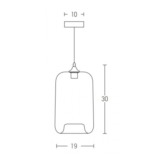 14101 PENDANT LAMP 1XE27 GLASS SMOKED GREY Zambelis Lights