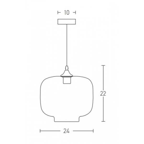 14102 PENDANT LAMP 1XE27 GLASS SMOKED GREY Zambelis Lights