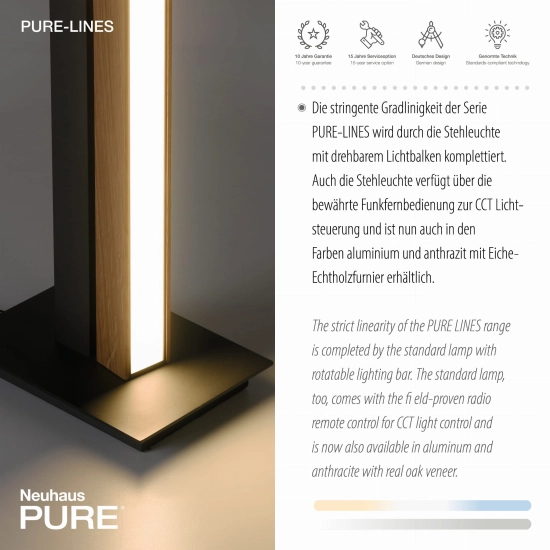 Lampa podłogowa Pure-lines Drewno/antracyt 451-79 Paul Neuhaus - zdjęcie dodatkowe 2