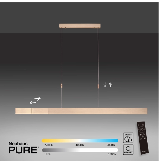 Lampa wisząca Pure-moto Matowy Mosiądz 2525-60 Paul Neuhaus - zdjęcie dodatkowe 1