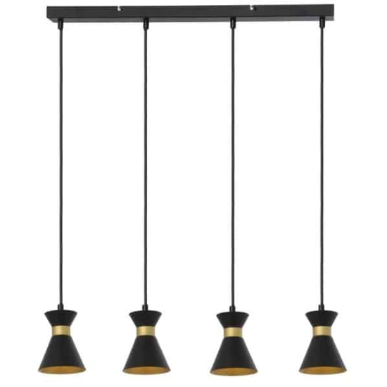 kinkiecik.pl Breda - lampa wisząca 4 pł czarno/złota 335704-02 REALITY