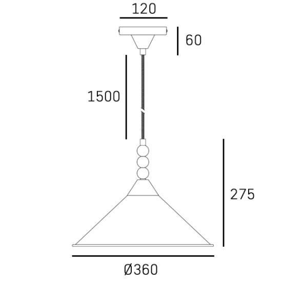 Lampa wisząca ASHFORD P01517BK CosmoLight - zdjęcie dodatkowe 1