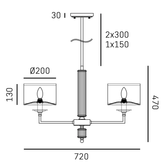Lampa wisząca SUTTON P02453NI-WH CosmoLight - zdjęcie dodatkowe 2