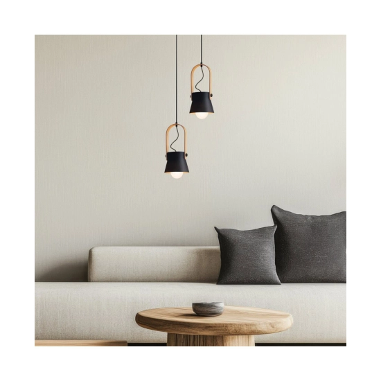 18192 PENDANT BLACK-WOOD 1xE27 40W Zambelis Lights