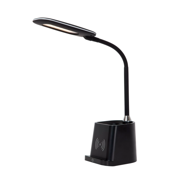PENNY Lampa biurkowa LED Przym. 1x4,7W 3000K Z ładowarką bezprzewodową Czarny 18674/06/30 Lucide - zdjęcie produktu