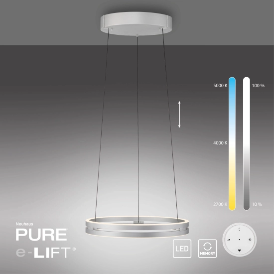 Lampa wisząca Pure E-loop Aluminium 2550-95 Paul Neuhaus - zdjęcie dodatkowe 6