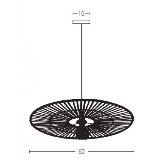 19104 PENDANT LAMP BAMBOO 1XE27 BLACK Zambelis Lights