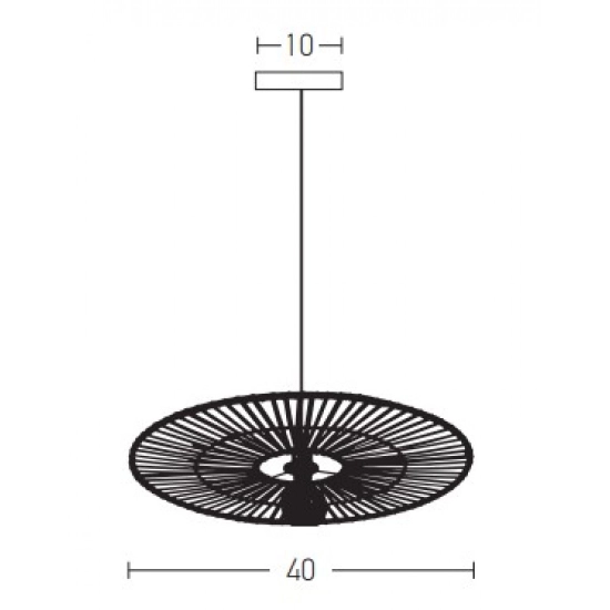 19105 PENDANT LIGHT BAMBOO METAL 1XE27 BLACK Zambelis Lights