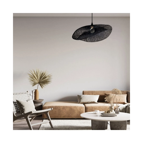 19108 PENDANT LIGHT 1XE27 BAMBOO BLACK Zambelis Lights