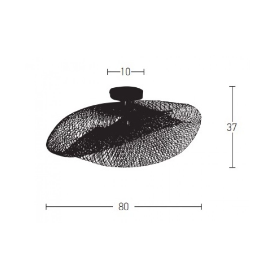 19109 CEILING LIGHT 1XE27 BAMBOO BLACK Zambelis Lights