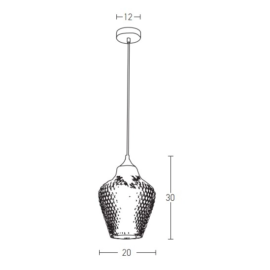 19125 PENDANT LIGHT 1XE27 CLEAR CLASS Zambelis Lights